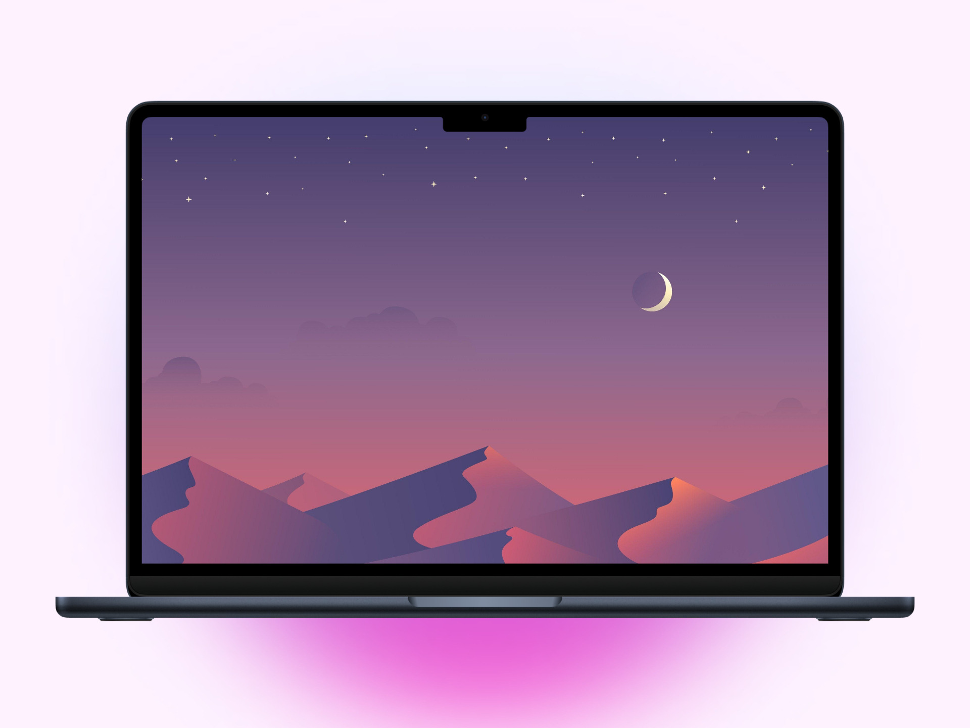 Crescent moon MacBook Wallpaper.