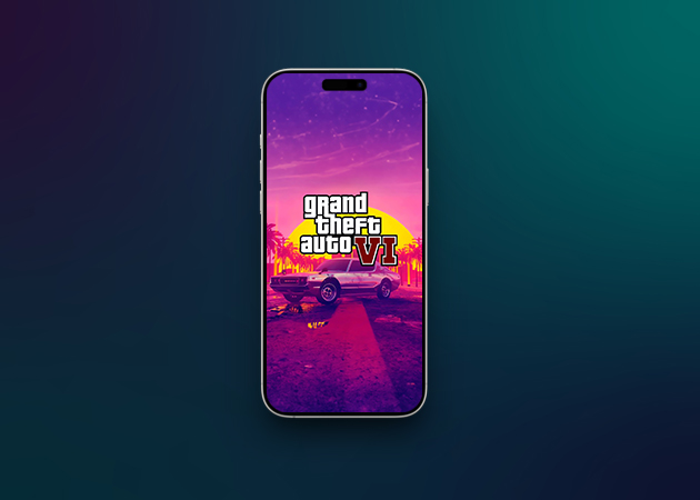 GTA 6 pink neon car wallpaper