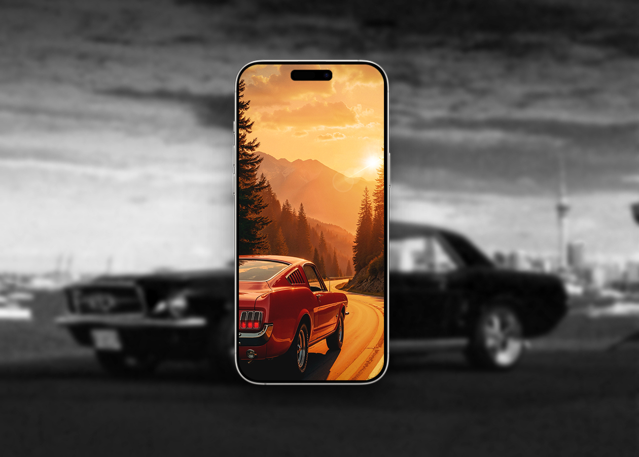 Sunset Mustang drive iPhone