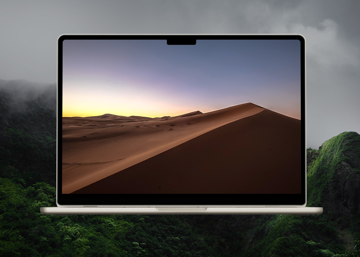 Desert dunes at sunset