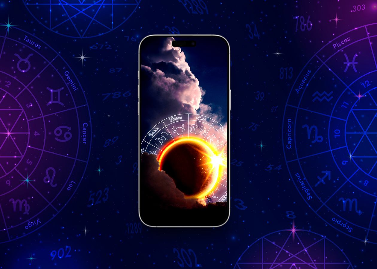 Horoscope flames under the eternal sun