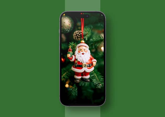 Hanging santa cute wallpaper for iphone Hanging Santa cute wallpaper for iPhone