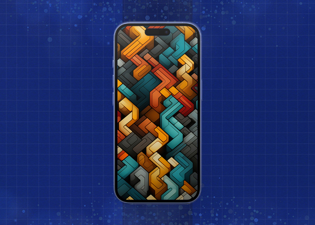 Abstract New Year Patterns 2025 Background iPhone Mockup.