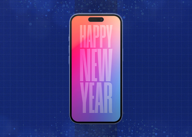Colorful Gradient 2025 Design iPhone Mockup.