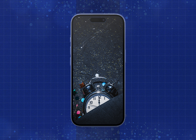 Elegant New Year Countdown Design iPhone Mockup.