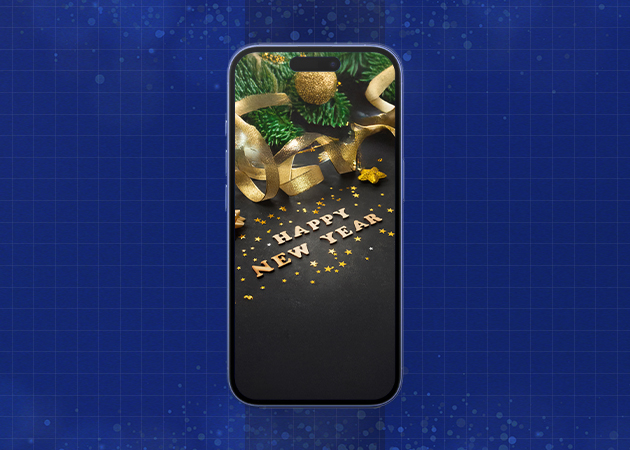 Glitter and Sparkle Happy New Year Theme iPhone Mockup.