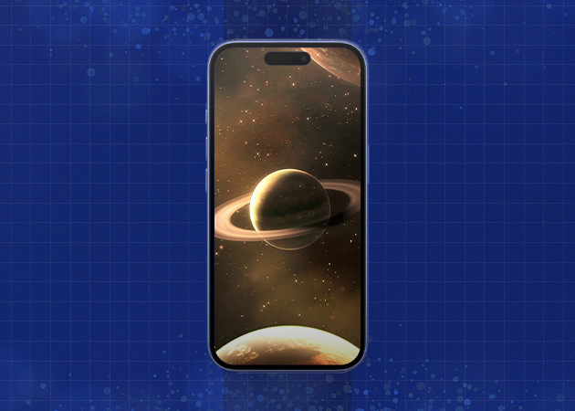 Happy New Year Galaxy Theme iPhone Mockup.