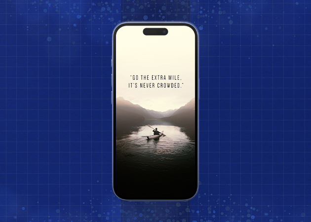 Inspirational 2025 Quote Background iPhone Mockup.